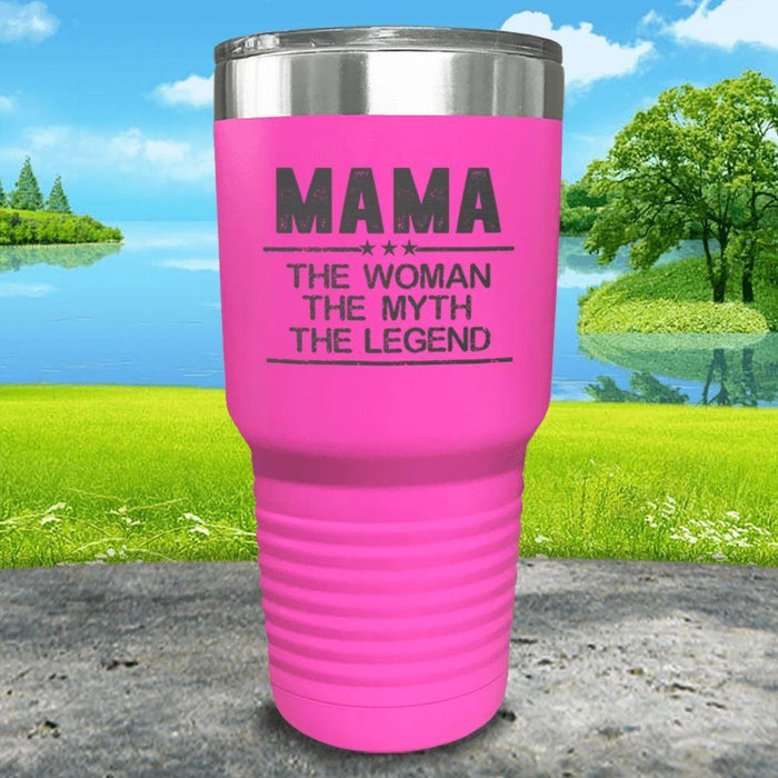 Mama The Woman Myth Legend Engraved Tumbler Tumbler ZLAZER 30oz Tumbler Pink 