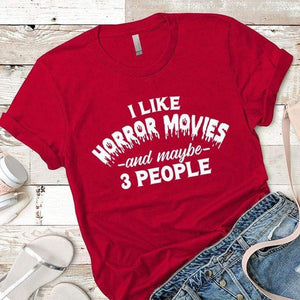 Horror Movies Premium Tees T-Shirts CustomCat Red X-Small 