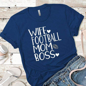 Football Mom Boss Premium Tees T-Shirts CustomCat Royal X-Small 