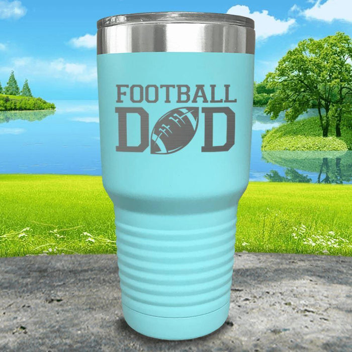 Football Dad Engraved Tumbler Tumbler ZLAZER 30oz Tumbler Mint 