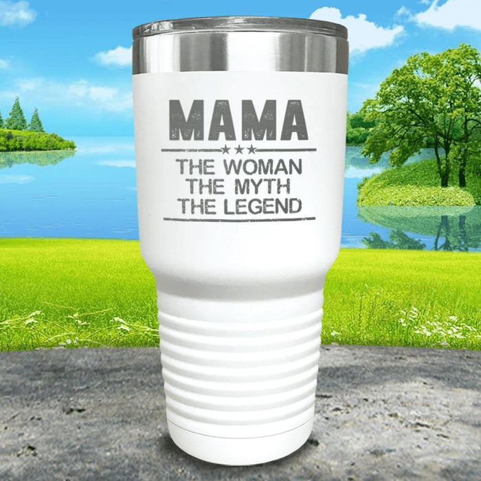 Mama The Woman Myth Legend Engraved Tumbler Tumbler ZLAZER 30oz Tumbler White 