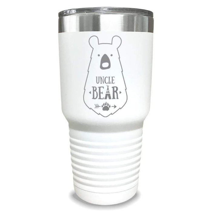 Uncle Bear Engraved Tumbler Engraved Tumbler ZLAZER 30oz Tumbler White 