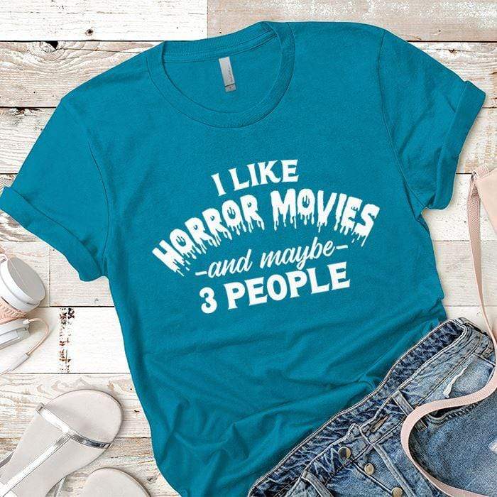 Horror Movies Premium Tees T-Shirts CustomCat Turquoise X-Small 