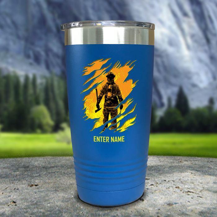 Personalized Into The Inferno Color Printed Tumblers Tumbler Nocturnal Coatings 20oz Tumbler Blue 