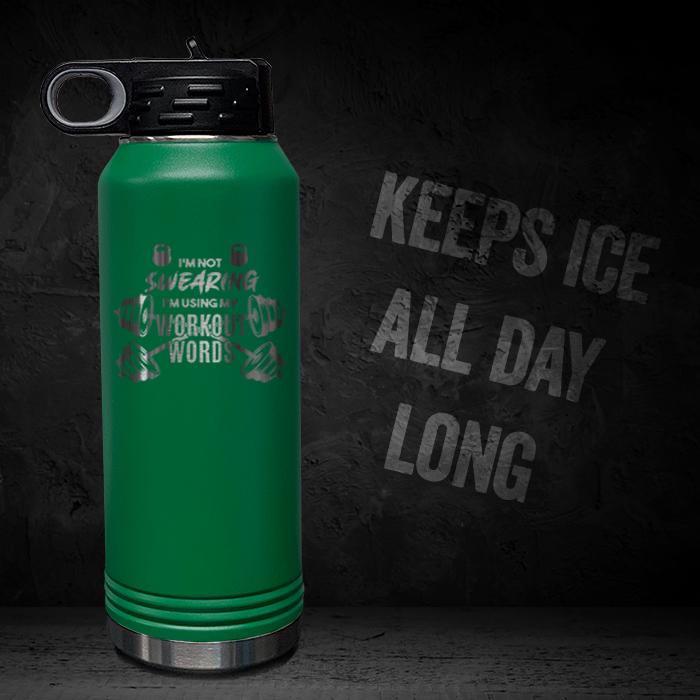 Workout Words - Personalized 32oz Sport Bottle