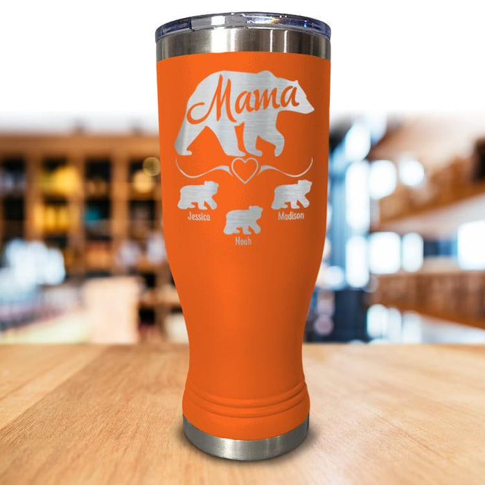 Personalized Mama Bear Pilsner Style Vase/Tumbler