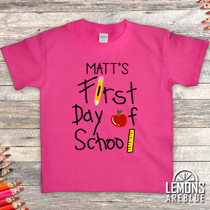 Personalized First Day Of School Premium Youth Tees