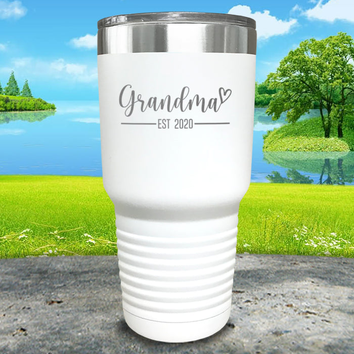 Grandparent EST Script Heart Engraved Tumbler