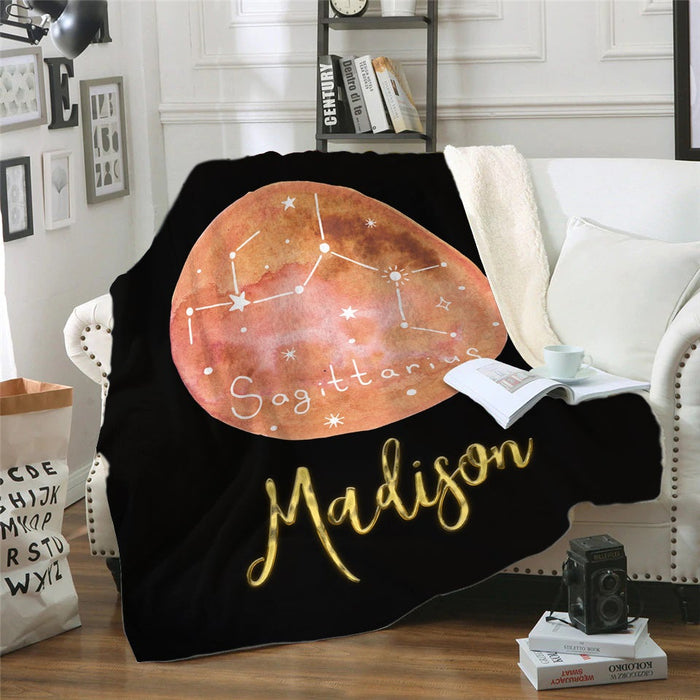 Zodiac Sign Personalized Blankets