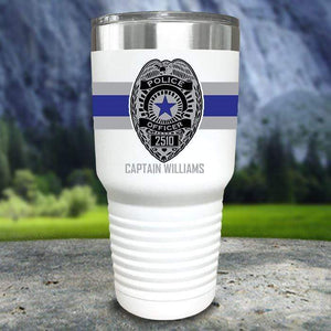 Personalized Police FULL Wrap Color Printed Tumblers Tumbler Nocturnal Coatings 30oz Tumbler White 