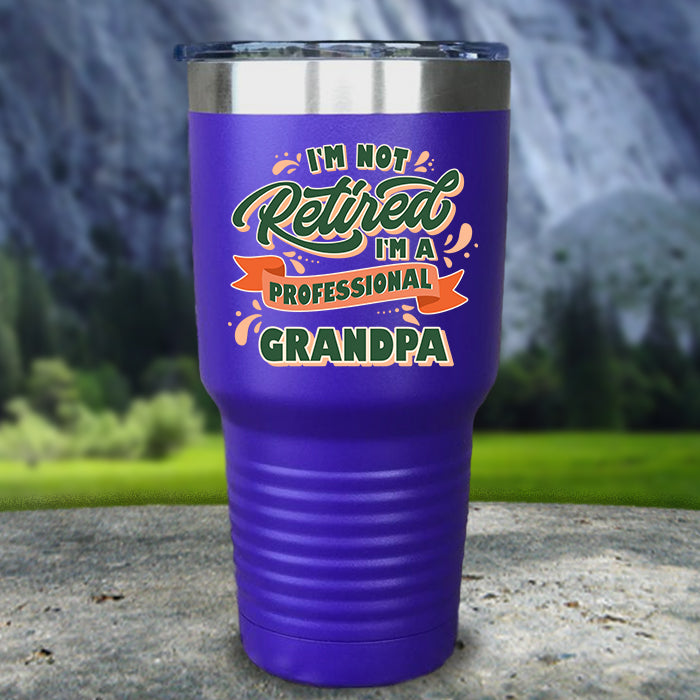 Retired Grandpa Personalized Color Printed Tumblers