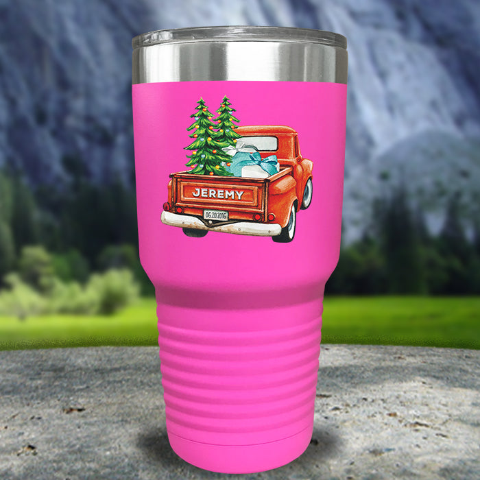 Christmas Truck Personalized Color Printed Tumblers