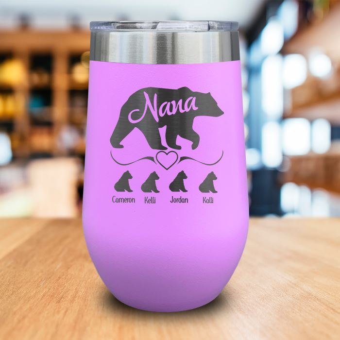 PERSONALIZED Grandparents Bear Engraved Wine Tumbler