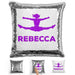 Competitive Cheerleader Personalized Magic Sequin Pillow Pillow GLAM Silver Purple 