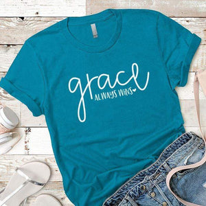 Grace Always Wins Premium Tees T-Shirts CustomCat Turquoise X-Small 