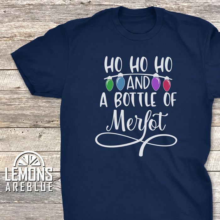 Ho Ho Ho And A Bottle Of Merlot Premium Tee