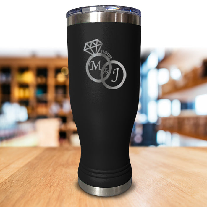 Diamond Ring Personalized Pilsner Style Tumbler