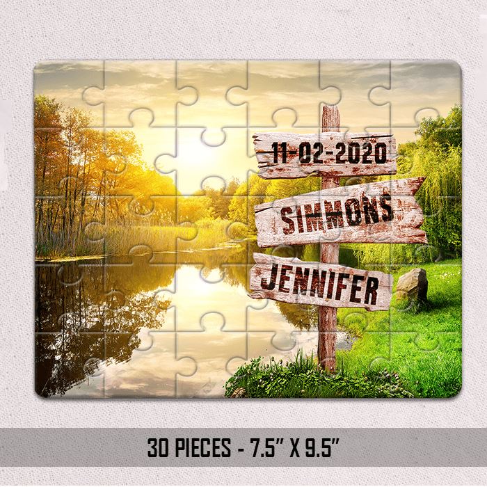 Personalized River & Love Sign Jigsaw Puzzles