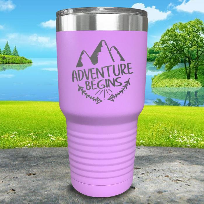 Adventure Begins Engraved Tumbler Tumbler ZLAZER 30oz Tumbler Lavender 