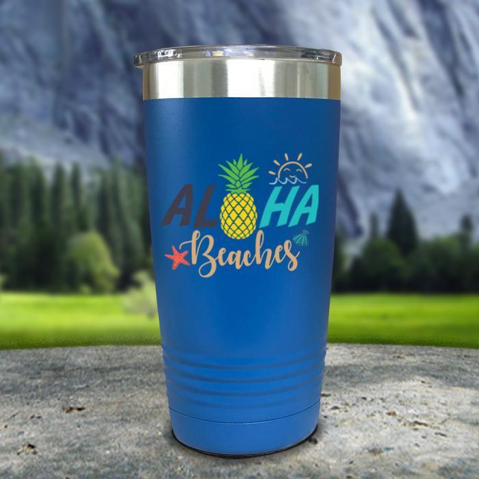 Aloha Beaches Color Printed Tumblers Tumbler Nocturnal Coatings 20oz Tumbler Blue 