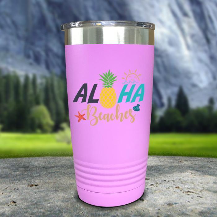 Aloha Beaches Color Printed Tumblers Tumbler Nocturnal Coatings 20oz Tumbler Lavender 