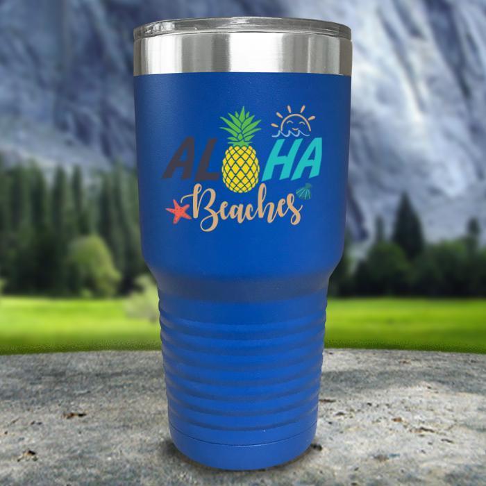 Aloha Beaches Color Printed Tumblers Tumbler Nocturnal Coatings 30oz Tumbler Blue 