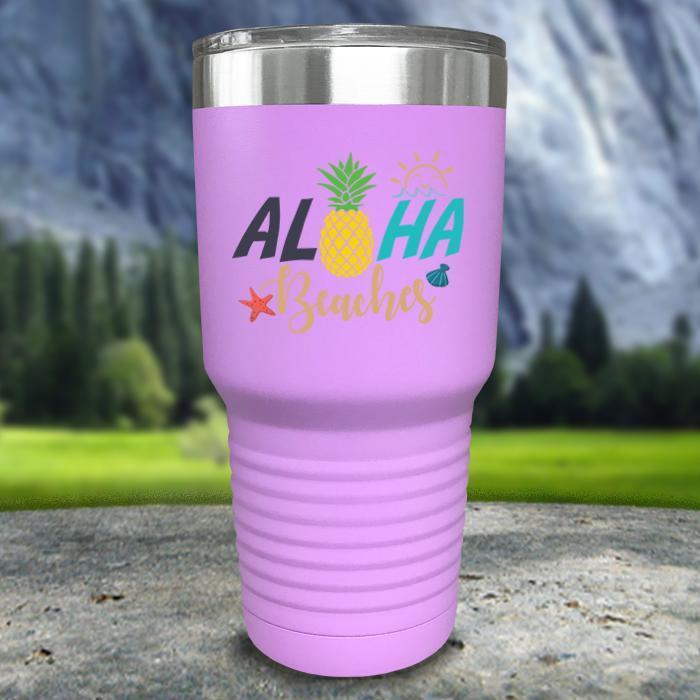 Aloha Beaches Color Printed Tumblers Tumbler Nocturnal Coatings 30oz Tumbler Lavender 