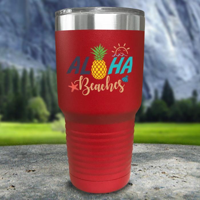 Aloha Beaches Color Printed Tumblers Tumbler Nocturnal Coatings 30oz Tumbler Red 