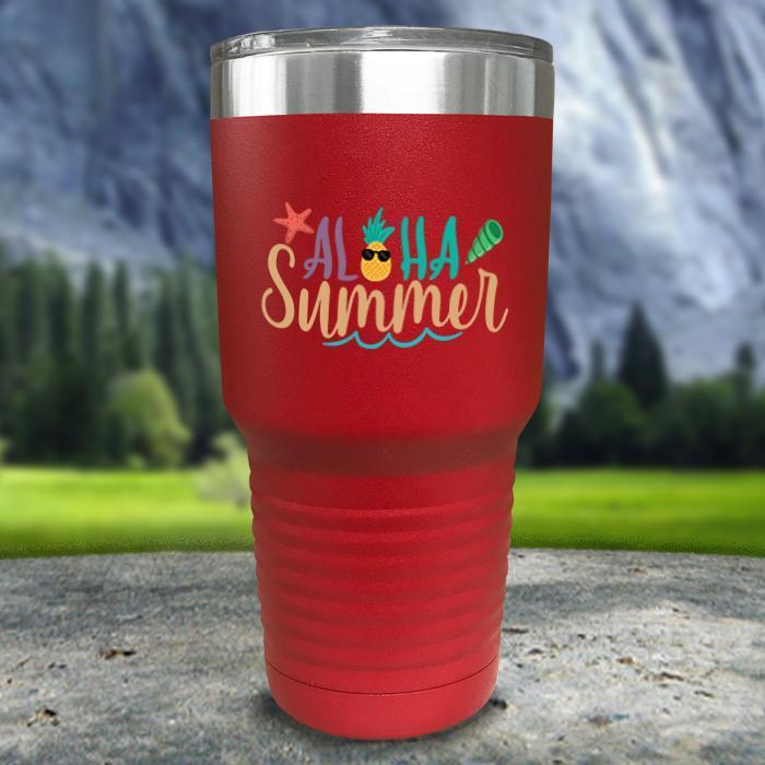 Aloha Summer Color Printed Tumblers Tumbler Nocturnal Coatings 30oz Tumbler Red 