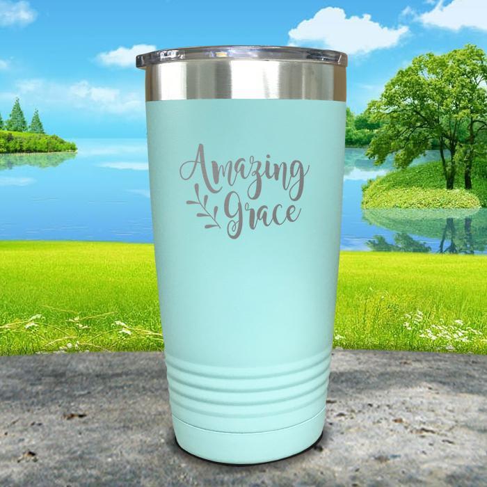 Amazing Grace Engraved Tumbler Tumbler ZLAZER 20oz Tumbler Mint 