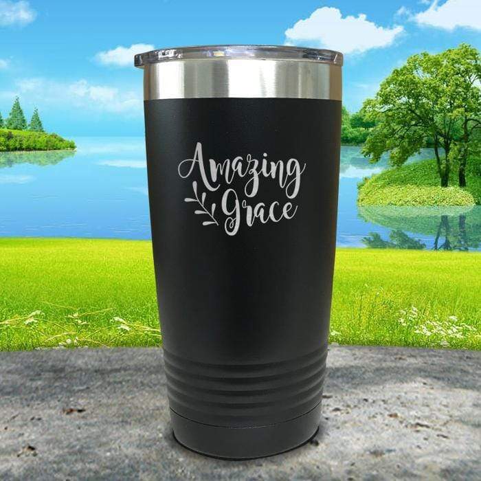 Amazing Grace Engraved Tumbler Tumbler ZLAZER 20oz Tumbler Black 