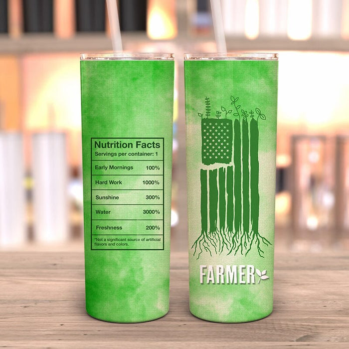 American Flag Farmer Full Wrap Tumbler