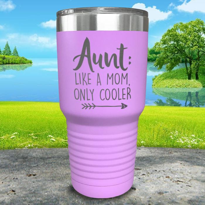 Aunt Like A Mom Only Cooler Engraved Tumbler Tumbler ZLAZER 30oz Tumbler Lavender 