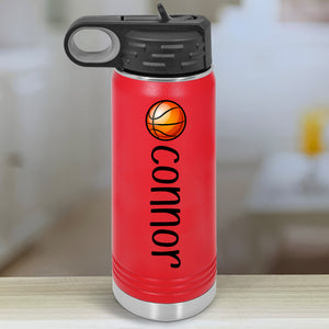 Personalized Sport Kids Water Bottle Tumblers with Color Printed Name