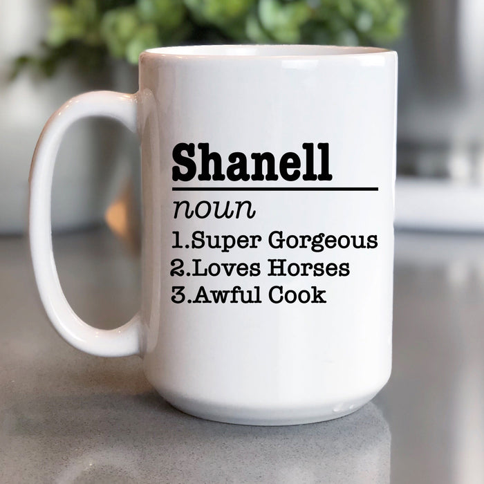 Name Definition Personalized Double Sided Coffee Mug