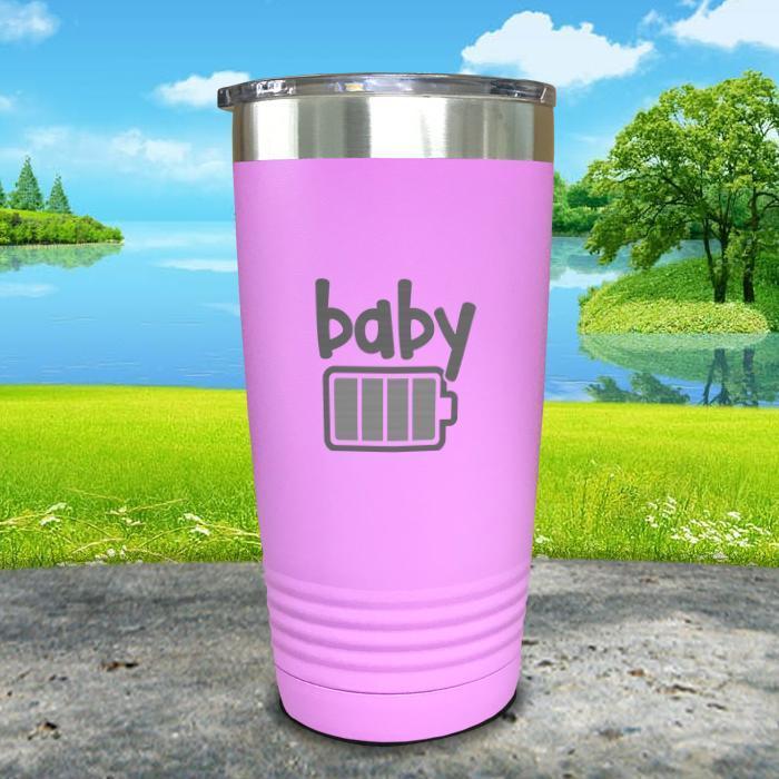 Baby Battery Engraved Tumbler Tumbler ZLAZER 20oz Tumbler Lavender 