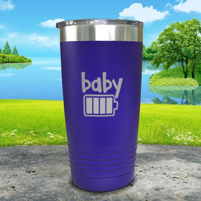 Baby Battery Engraved Tumbler Tumbler ZLAZER 20oz Tumbler Royal Purple 