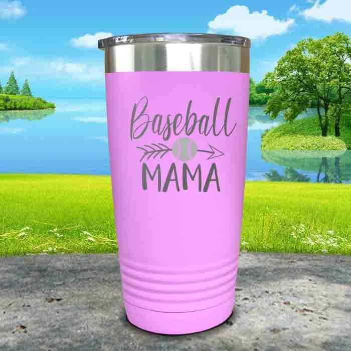 Baseball Mama Engraved Tumbler Tumbler ZLAZER 20oz Tumbler Lavender 