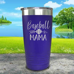 Baseball Mama Engraved Tumbler Tumbler ZLAZER 20oz Tumbler Royal Purple 