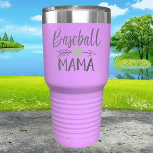 Baseball Mama Engraved Tumbler Tumbler ZLAZER 30oz Tumbler Lavender 