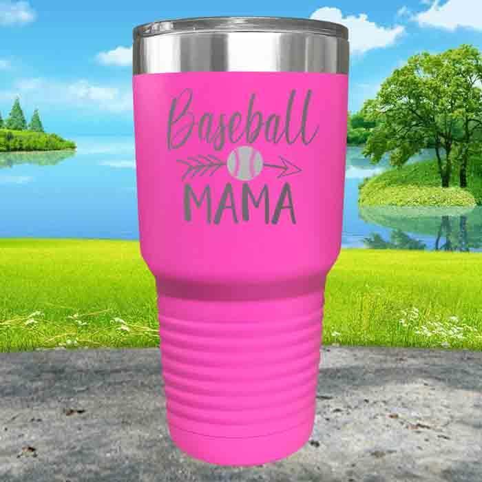 Baseball Mama Engraved Tumbler Tumbler ZLAZER 30oz Tumbler Pink 