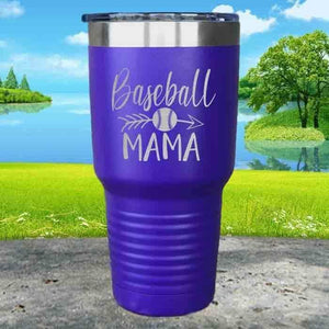 Baseball Mama Engraved Tumbler Tumbler ZLAZER 30oz Tumbler Royal Purple 