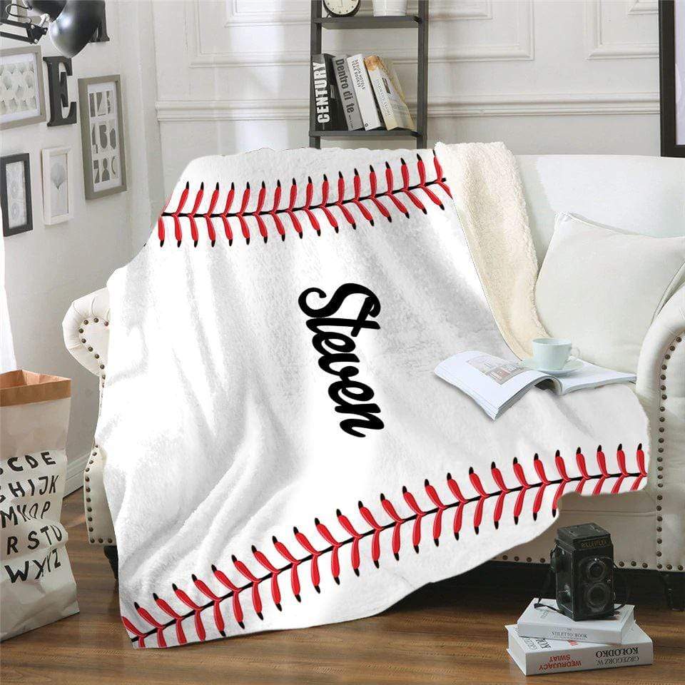 Custom Baseball Blankets, Personalized Baseball Pitching Grips Fleece  Blanket