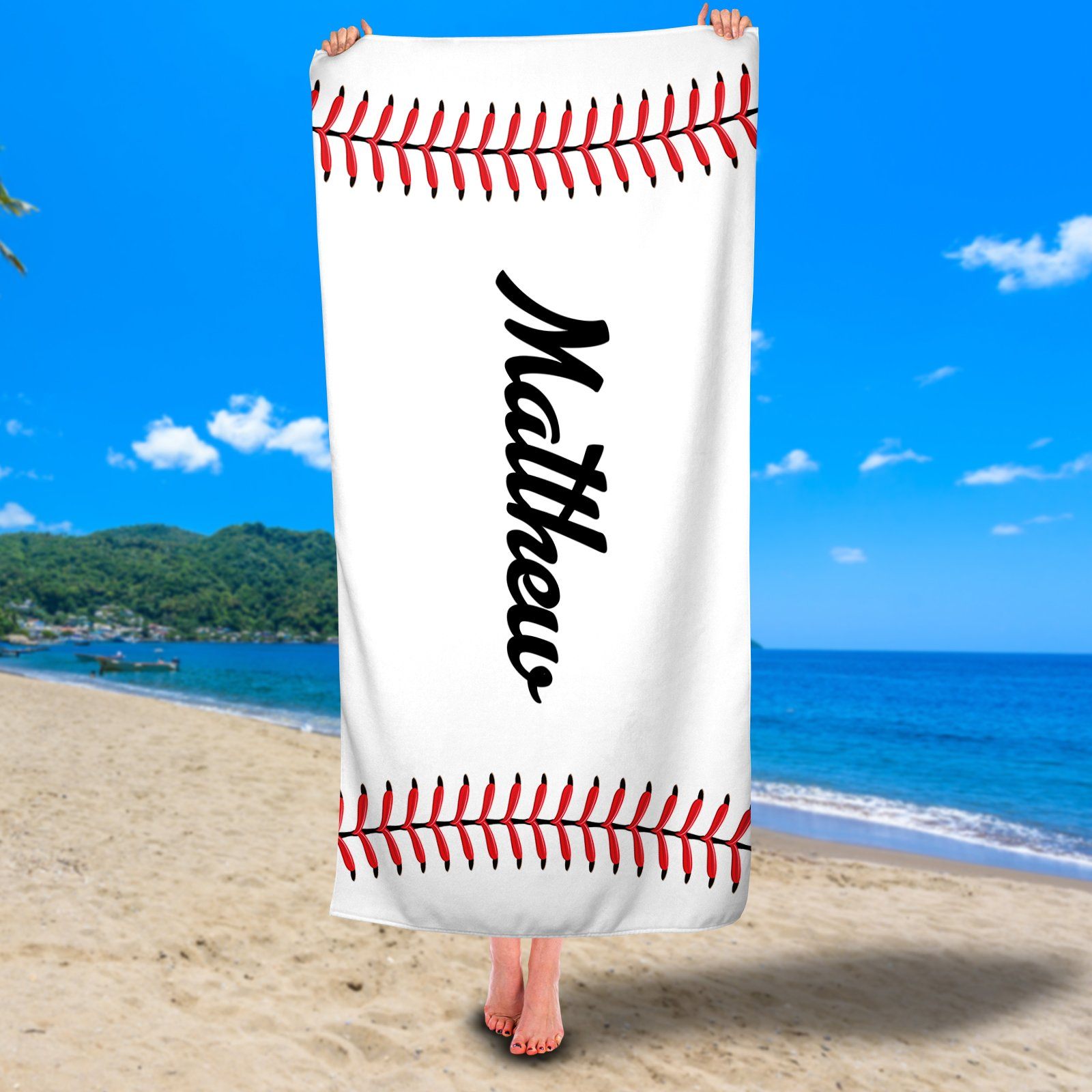 Personalized Baseball Premium Beach/Pool Towel