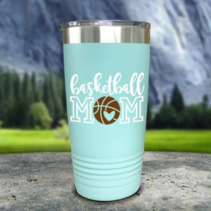 Basketball Mom Color Printed Tumblers Tumbler Nocturnal Coatings 20oz Tumbler Mint 