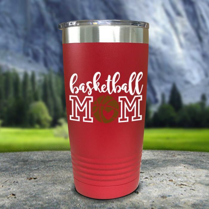 Basketball Mom Color Printed Tumblers Tumbler Nocturnal Coatings 20oz Tumbler Red 