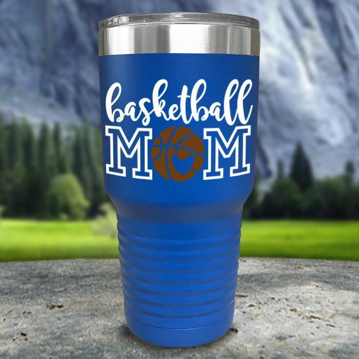 Basketball Mom Color Printed Tumblers Tumbler Nocturnal Coatings 30oz Tumbler Blue 