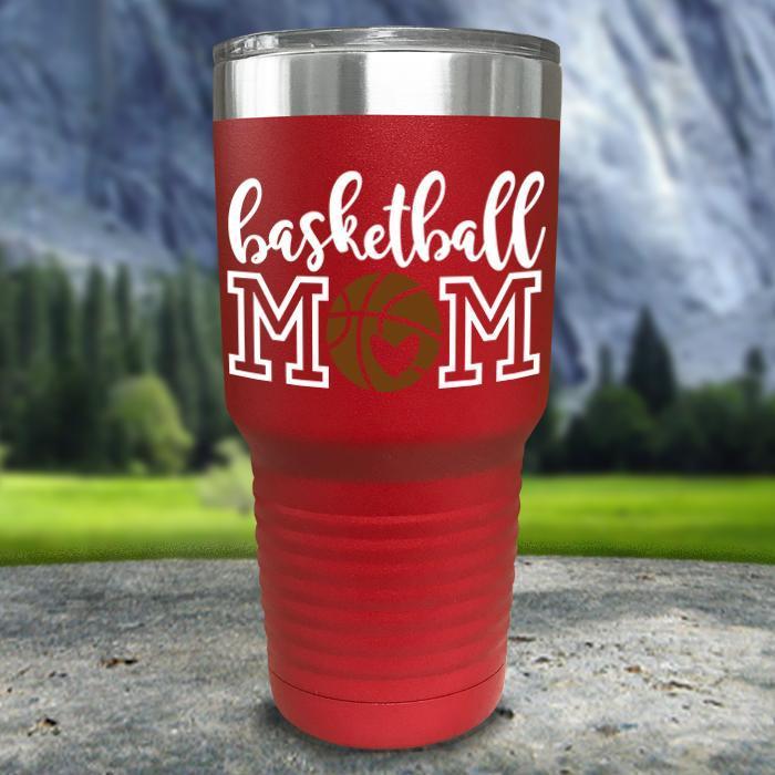 Basketball Mom Color Printed Tumblers Tumbler Nocturnal Coatings 30oz Tumbler Red 