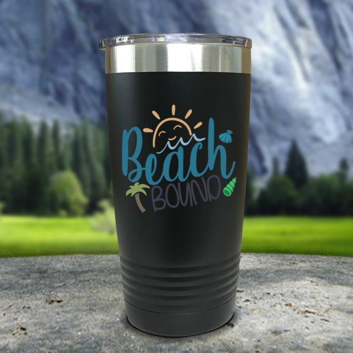 Beach Bound Color Printed Tumblers Tumbler Nocturnal Coatings 20oz Tumbler Black 