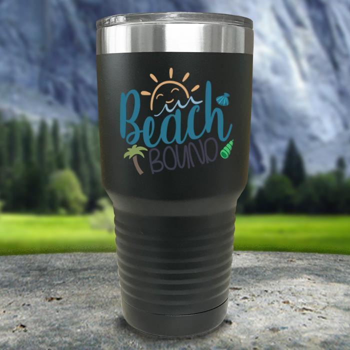 Beach Bound Color Printed Tumblers Tumbler Nocturnal Coatings 30oz Tumbler Black 